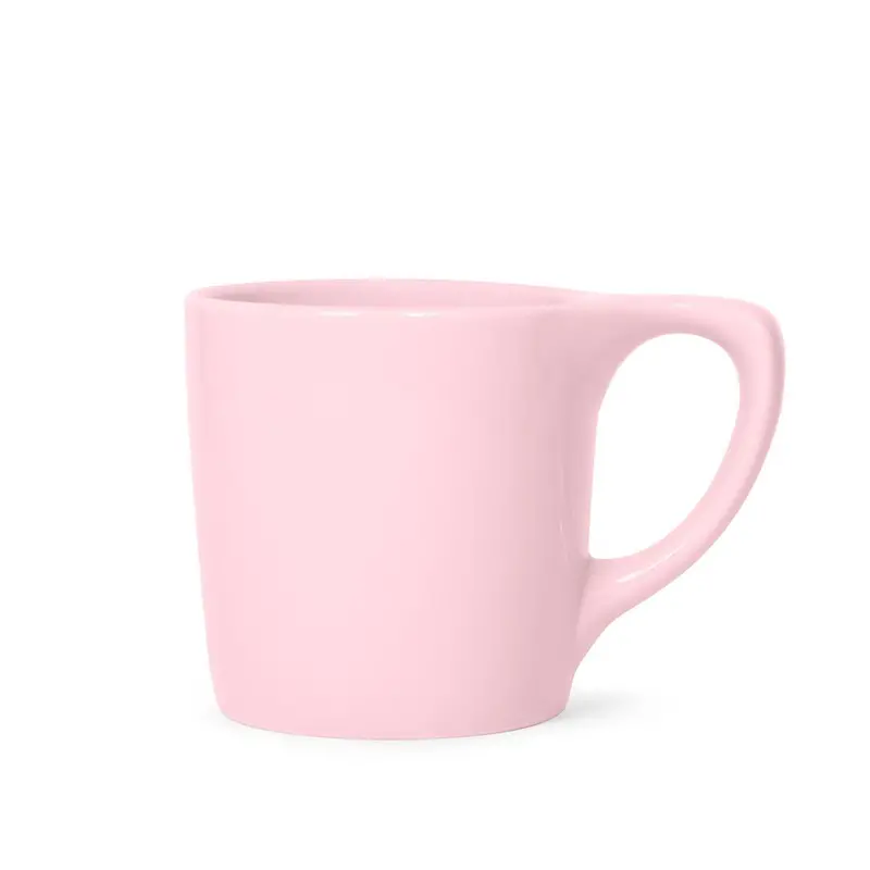 10 Oz Pink Lino Diner-Style Ceramic Coffee Mug 1