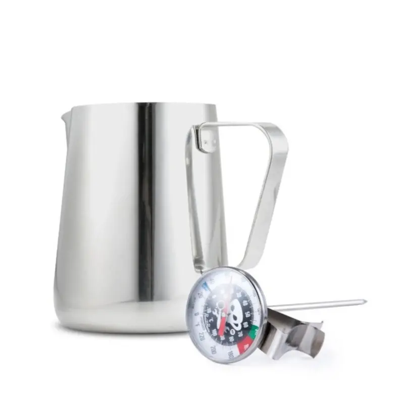 12 Oz Compact Milk Steaming Pitcher With Precision Thermometer 1