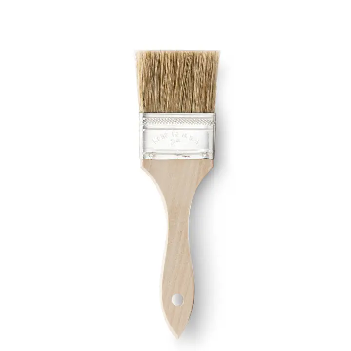 2-Inch Natural-Bristle Flat Brush – Wooden Handle 1