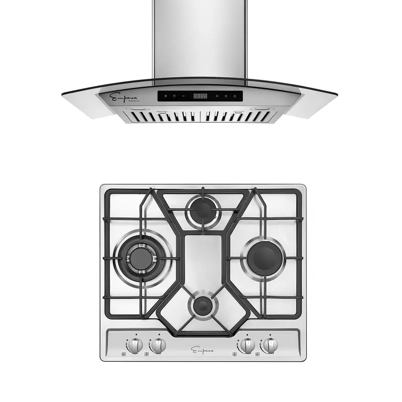 24" Gas Cooktop & 30" Range Hood Kit – Model 24Gc4B67A + 30Rh06 1