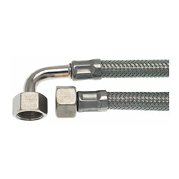 3/8" F-F Stainless Steel Flexible Hose With Elbow (150 Cm) 1