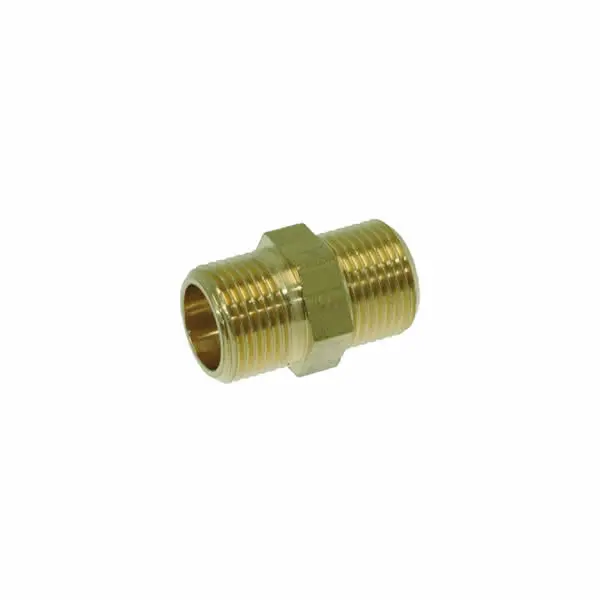 3/8" Male X 3/8" Male Bsp Brass Coupling Fitting 1