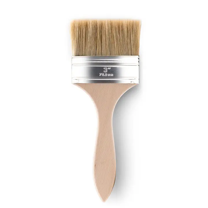3-Inch Flat Cleaning Brush – Natural Bristles & Wooden Handle 1