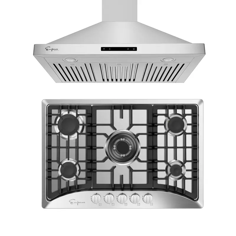 30-Inch Gas Cooktop & Range Hood Kit – Model 30Gc5B70C + 30Rh03 1