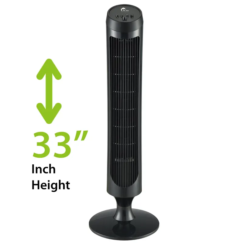 33-Inch Tower Fan (Model Etf-001) – Sleek Black Design, 1-Year Warranty 1