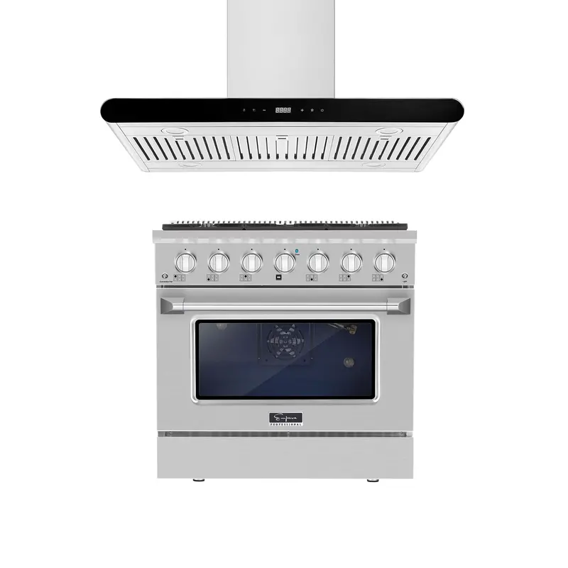 36" Gas Range And 36" Range Hood Bundle – Model 36Gr08 + 36Rh10 1