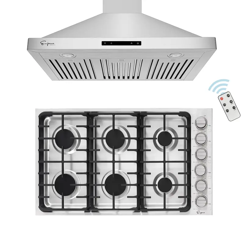 36-Inch Gas Cooktop And Ventilation Hood Set – Model 36Gc34 + 36Rh04 1