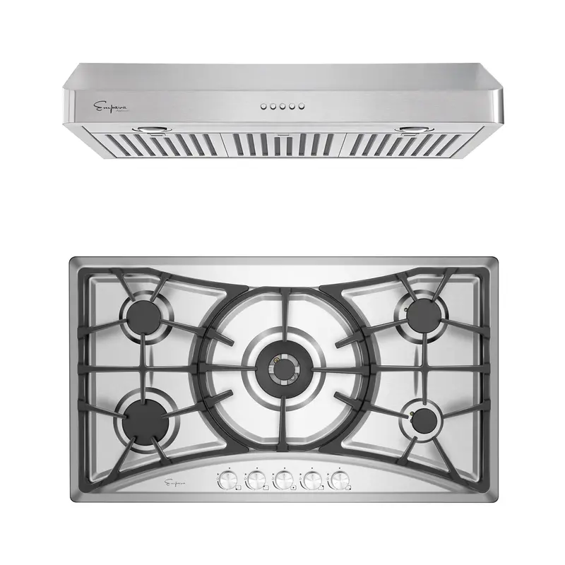 36-Inch Gas Cooktop With Ventilation Hood – Model 36Gc22 + 36Rh12 1
