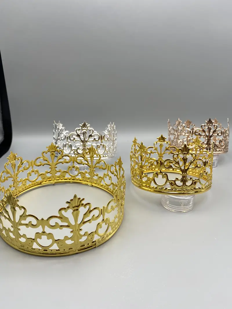 6-Inch Gold Metallic Crown Headpiece For Events And Photos 1