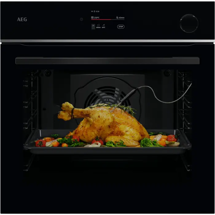 Aeg Tr7Pb731Sb 7000 Series Black Built-In Single Oven – Touch Controls, Steam-Assisted Baking 1