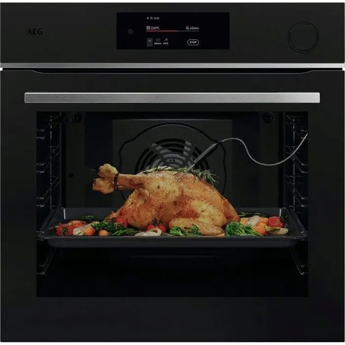 Aeg Tr7Pb731St 7000 Series Black Built-In Single Oven – Touch Interface, Tempered Glass Panel 1