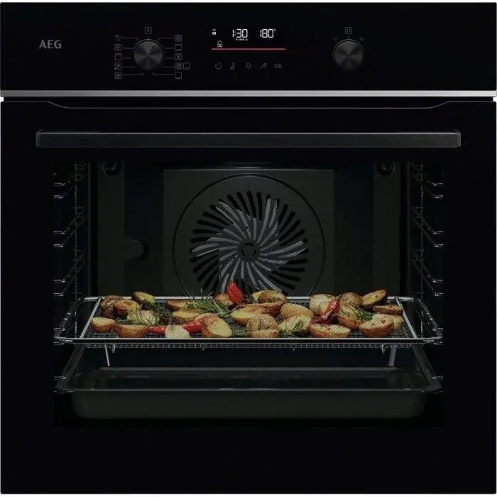 Aeg Ts6Pb521Ab 6000 Series Black Built-In Single Oven – Retractable Dials, Multi-Function Cooking 1