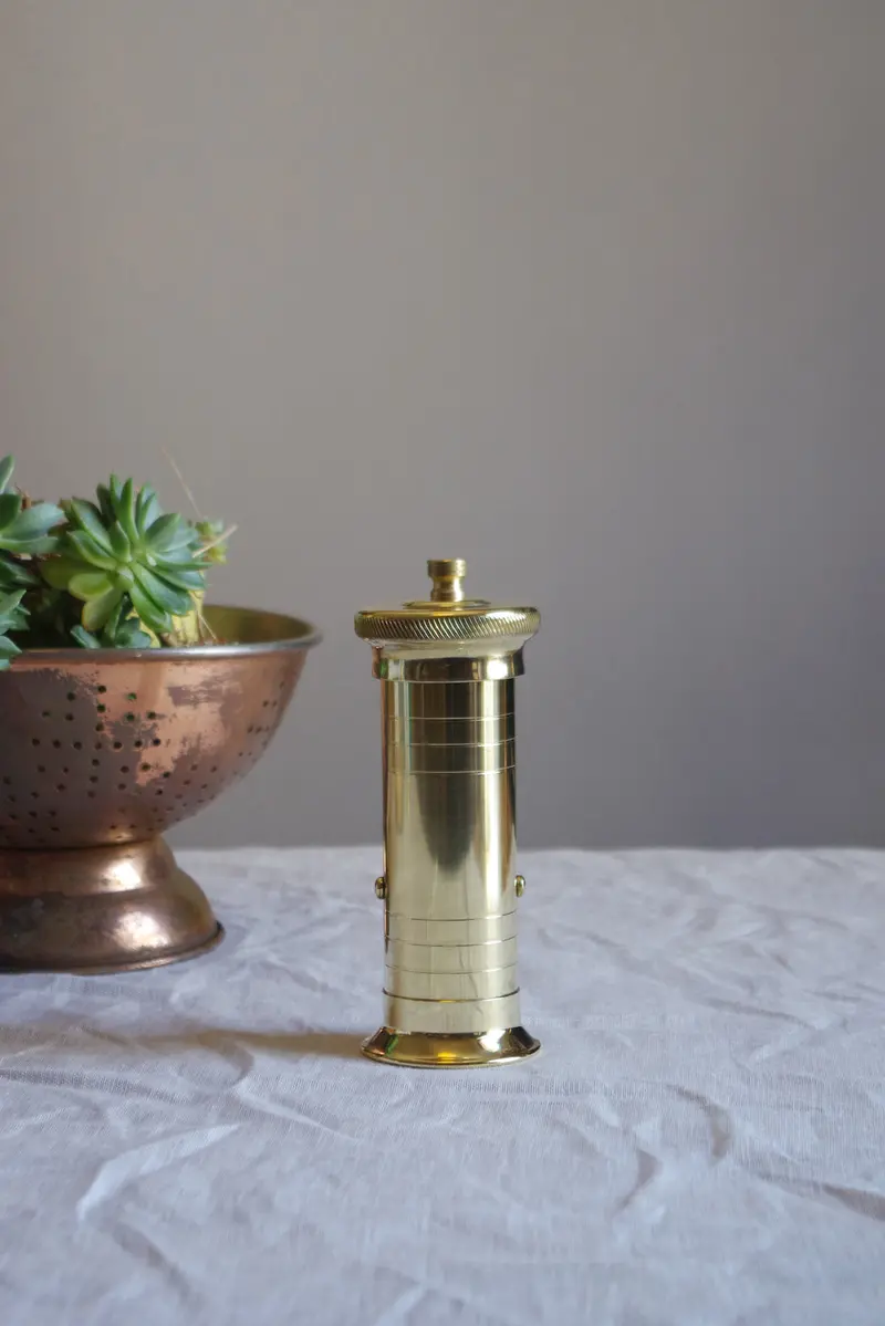Alexander 190 Mm Handcrafted Brass Pepper Mill – Model No.502 By The Brass Pepper Mill Co. 1