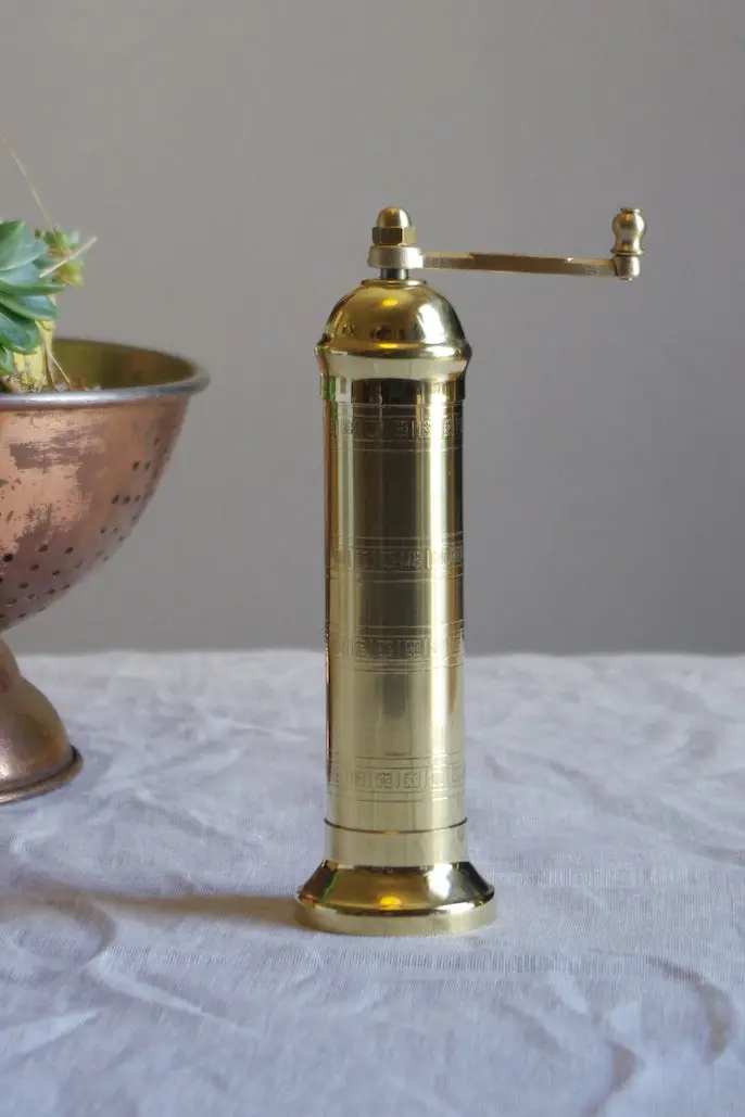 Alexander Brass Salt Grinder – 205Mm Handcrafted Mill No. 108 By The Brass Pepper Mill Co. 1