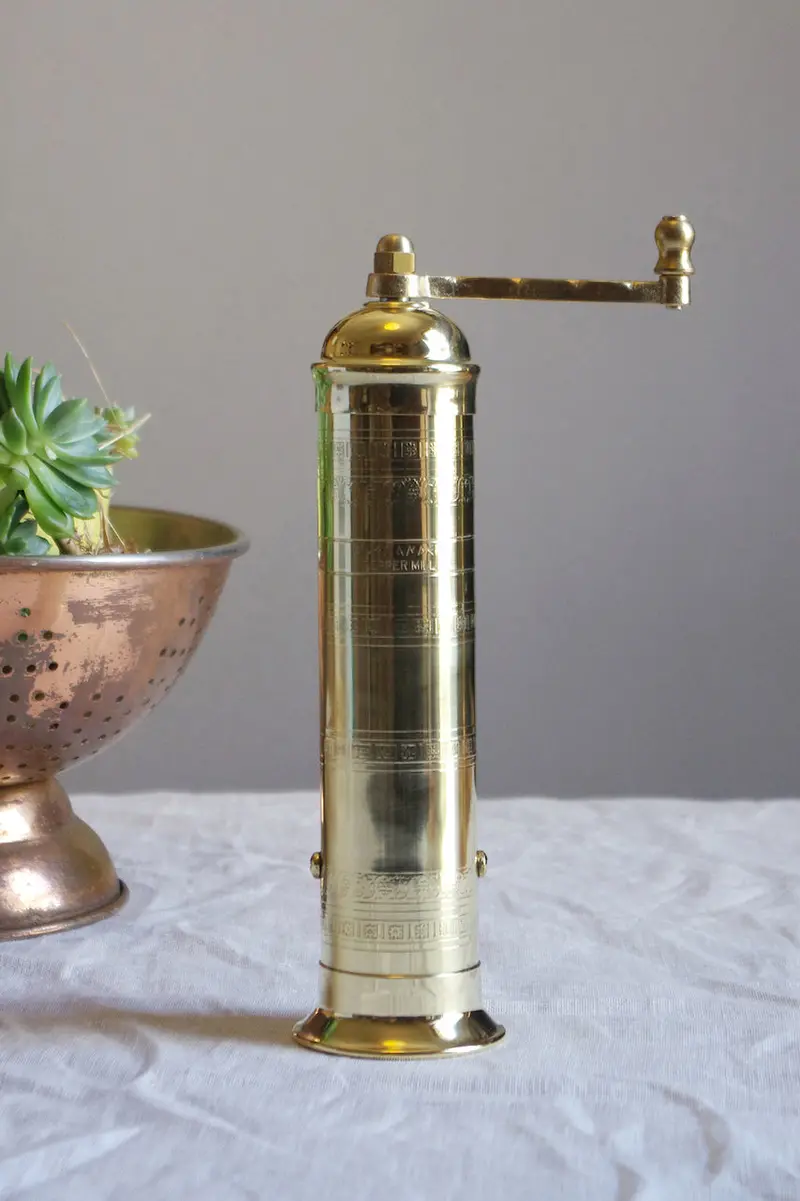 Alexander Extra-Tall Brass Pepper Grinder – 255Mm Handmade Mill No. 105 By The Brass Pepper Mill Co. 1
