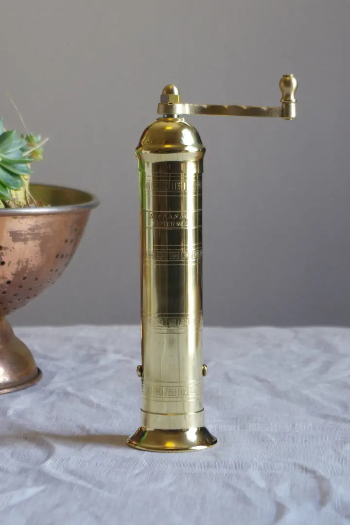 Alexander Solid Brass Pepper Grinder – 230Mm Artisan Mill No. 104 By The Brass Pepper Mill Co. 1