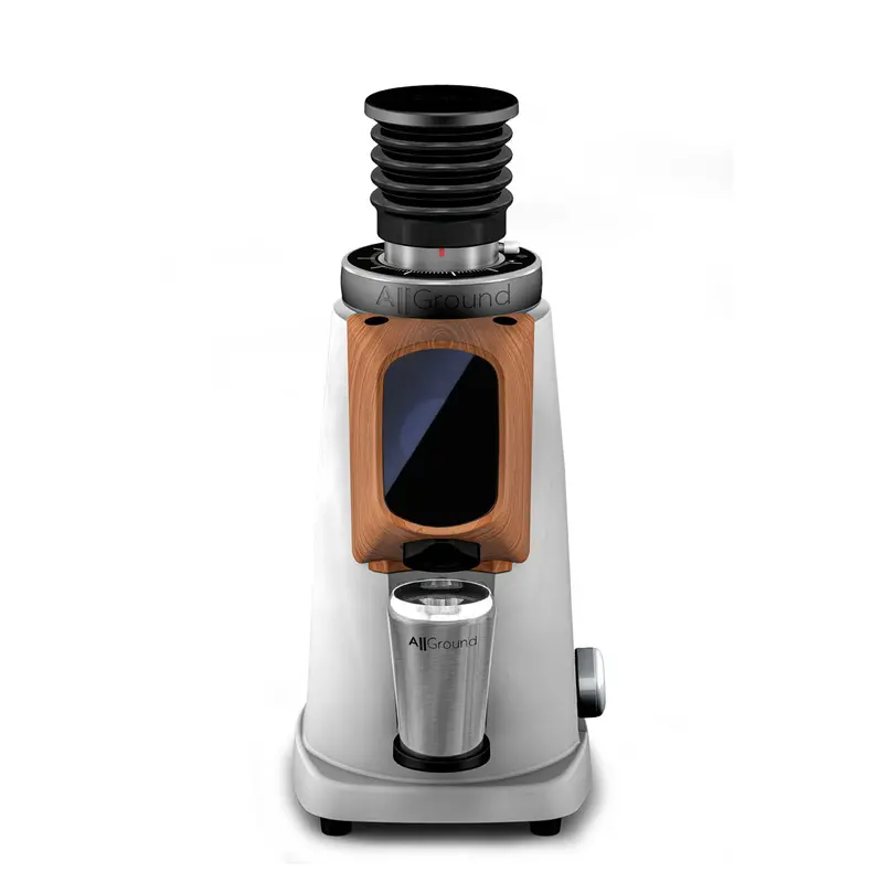 Allground Probrew Filter Coffee Grinder – White With Walnut Accents 1