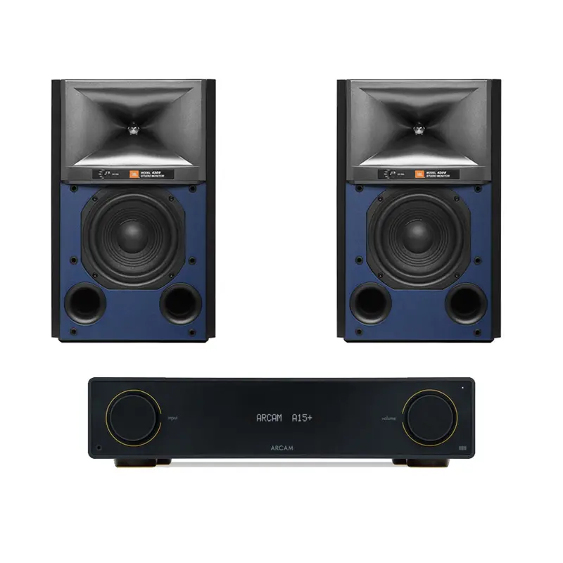 Arcam A15+ Black Integrated Amplifier With Jbl 4309 Black Studio Bookshelf Speakers 1