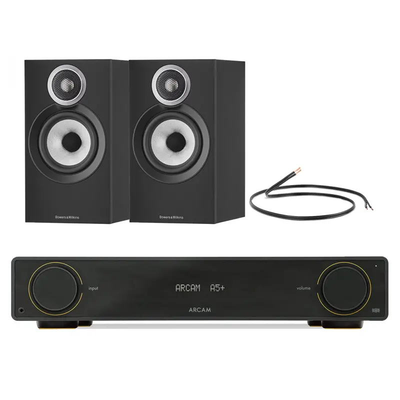 Arcam A5+ Amplifier + Bowers & Wilkins 607 S3 Bookshelf Speakers (Black) 1
