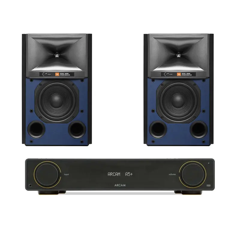 Arcam A5+ Integrated Amplifier With Jbl 4309 Black Studio Bookshelf Speakers 1