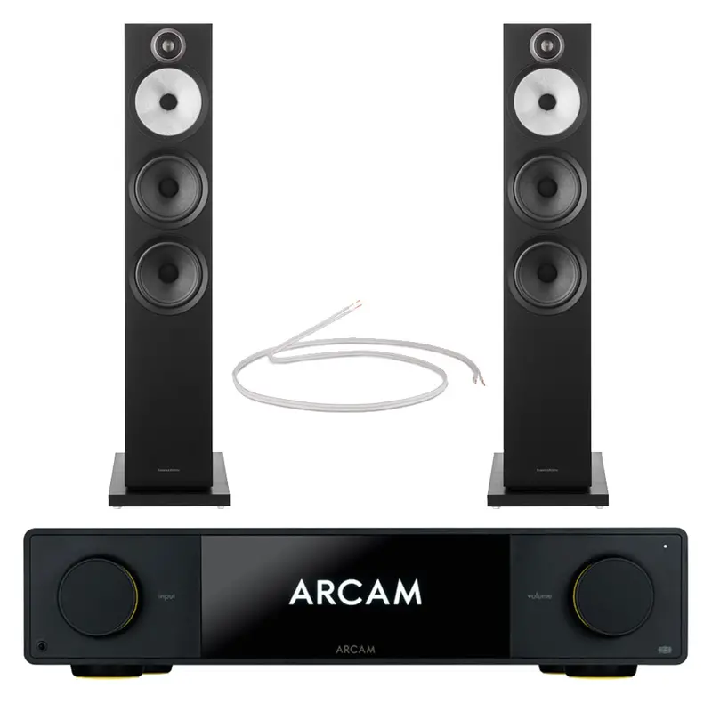 Arcam Radia Sa35 Streaming Amp & Bowers & Wilkins 603 S3 Speakers – Black Floorstanding Hi-Fi Package 1