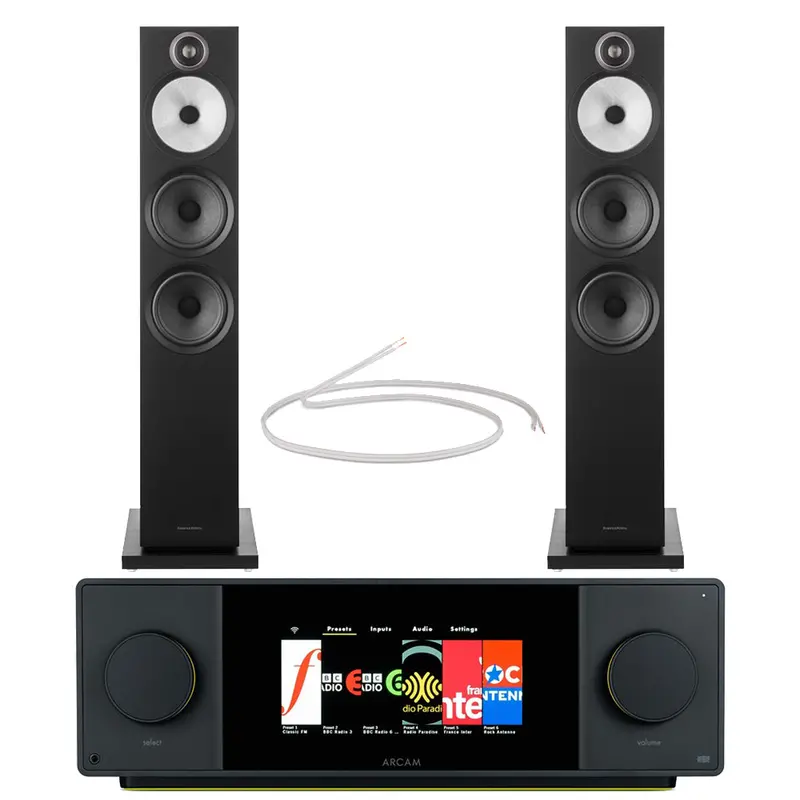 Arcam Radia Sa45 Streaming Amplifier + Bowers & Wilkins 603 S3 Floorstanding Speakers – Black Hi-Fi System 1