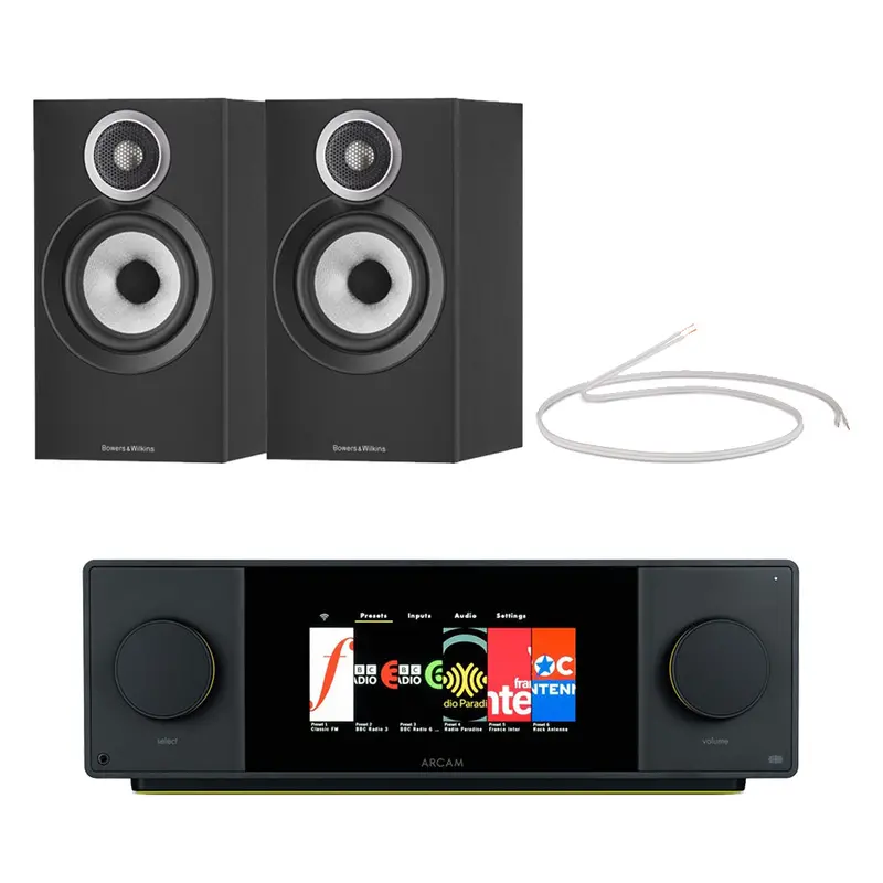 Arcam Radia Sa45 Streaming Amplifier + Bowers & Wilkins 607 S3 Bookshelf Speakers – Black Hi-Fi Bundle 1
