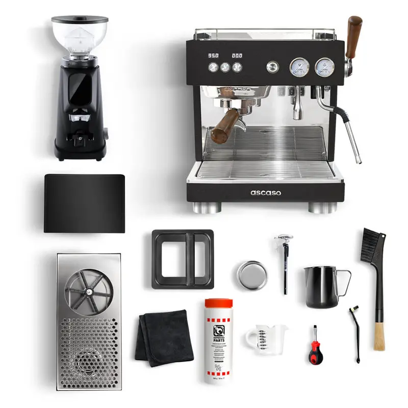 Ascaso Baby T + Allground Coffee Cart Kit – Black/Black 1