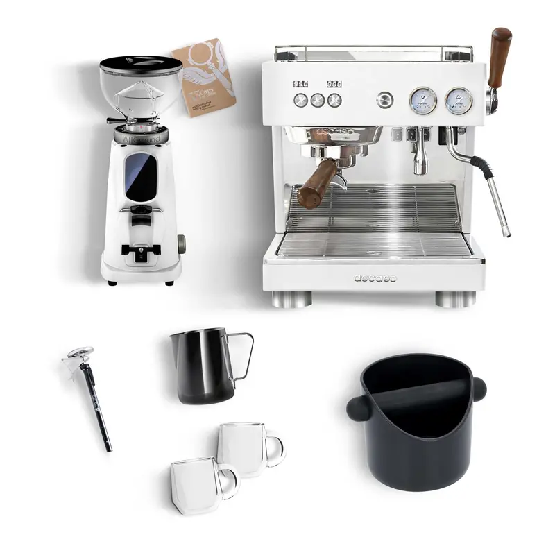 Ascaso Baby T + Allground Espresso Machine Kit – White/White 1