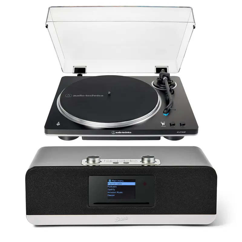 Audio-Technica At-Lp70Xbt Fully Automatic Bluetooth Turntable With Roberts Stream 67L Smart Music System – Black 1