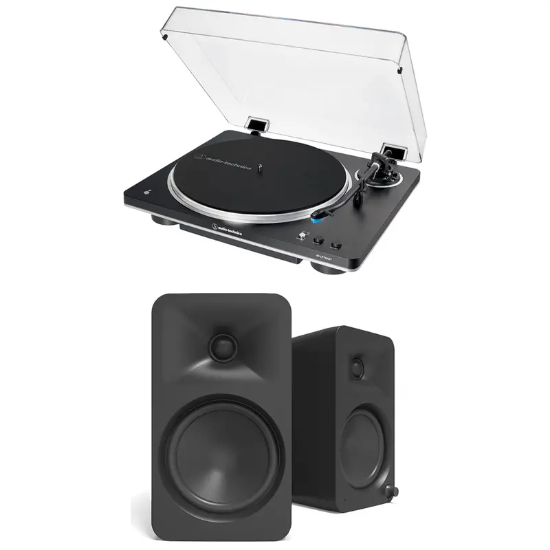 Audio-Technica At-Lp70Xbt Turntable + Kanto Ora4 Black Speakers Hi-Fi Package – 140W, Bluetooth, Fully Automatic 1