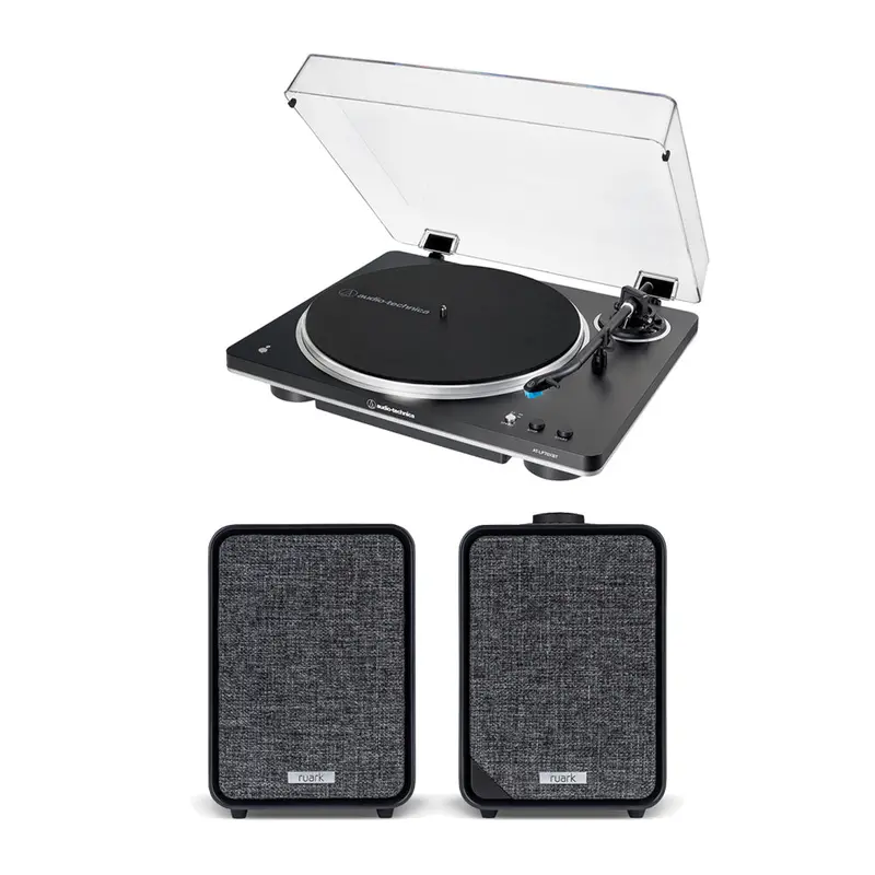 Audio-Technica At-Lp70Xbt Turntable + Ruark Mr1 Mk3 Speakers Bundle – Fully Automatic, Bluetooth, Built-In Phono Preamp, Black 1