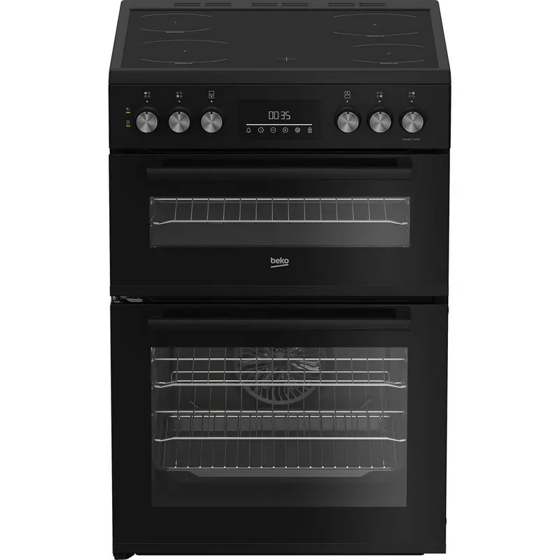 Beko Edc6731K Double Oven Cooker – 60Cm, Vitroceramic Hob, Black 1
