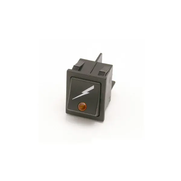 Black Rocker Power Switch — Illuminated Orange Led + Power Symbol 1