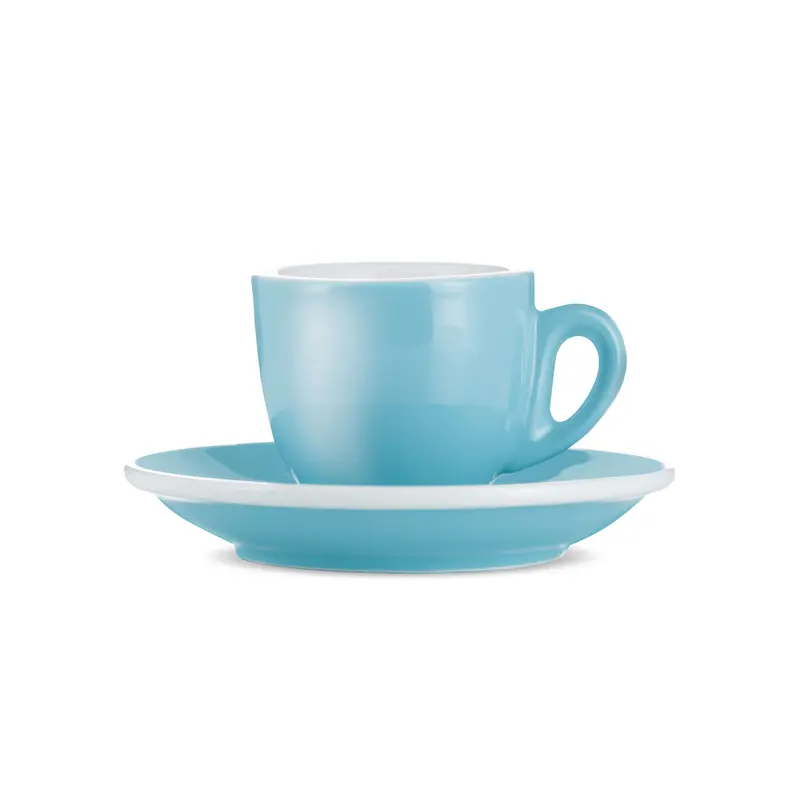 Blue Porcelain Espresso Cup And Saucer – 2 Oz (70 Ml) By Espresso Parts 1