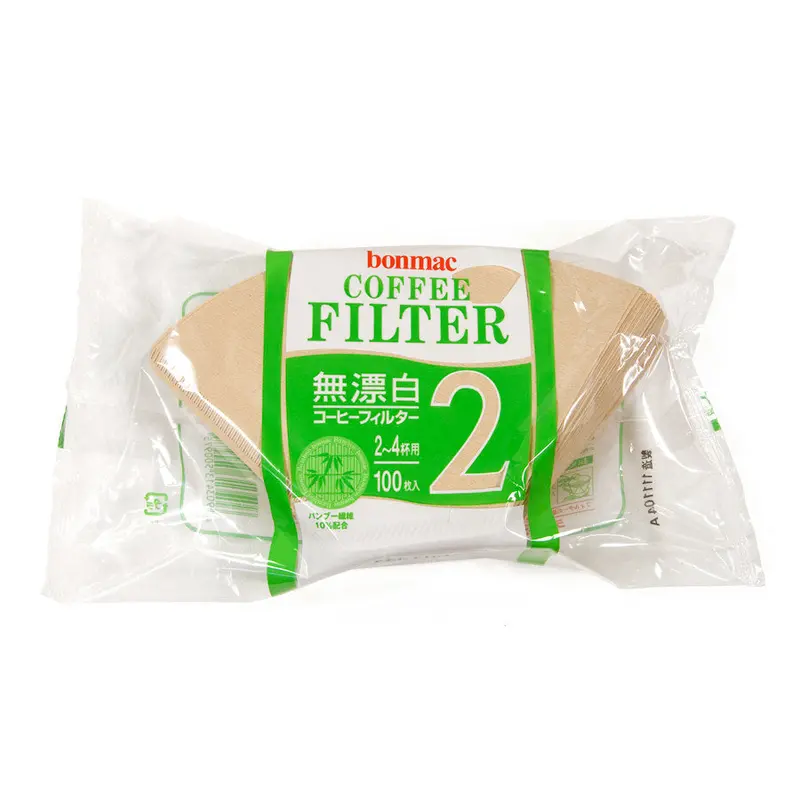 Bonmac Flat-Bottom No. 2 Paper Coffee Filters – 100-Pack 1