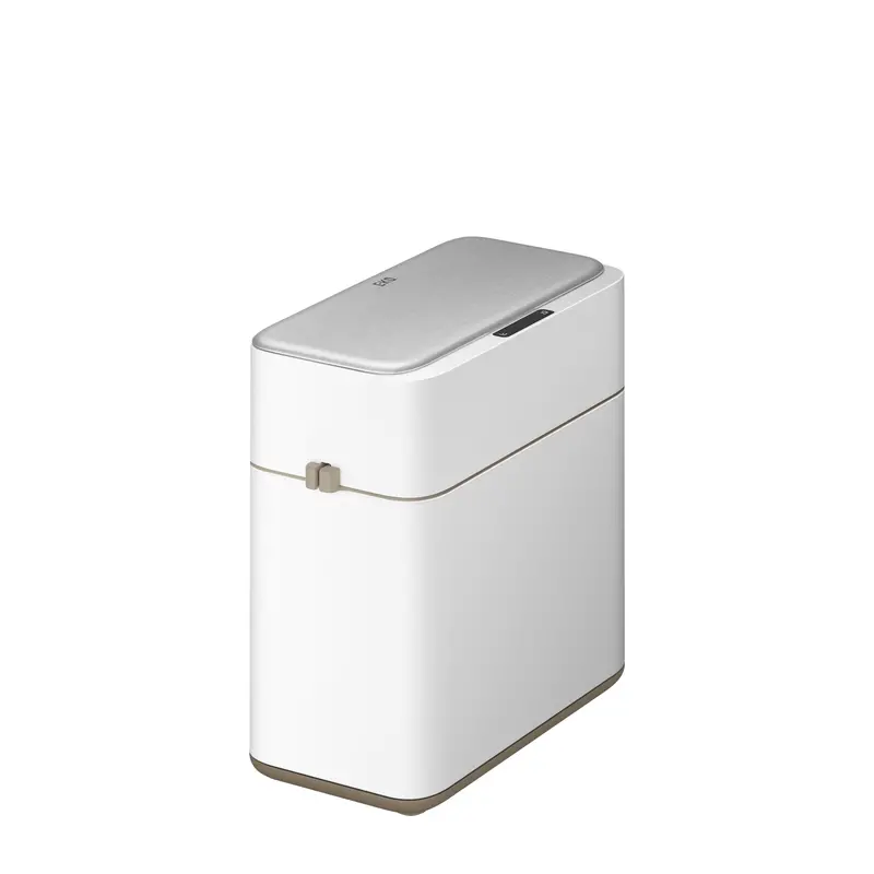 Bono 8L White Sensor-Activated Bathroom Trash Can With Quiet-Close Lid 1