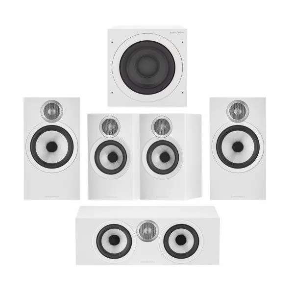 Bowers & Wilkins 606 & 607 S3 High-Fidelity 5.1 Speaker Package – Gloss White 1
