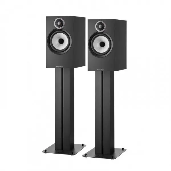 Bowers & Wilkins 606 S3 Black Bookshelf Speakers With Fs-600 S3 Stands 1