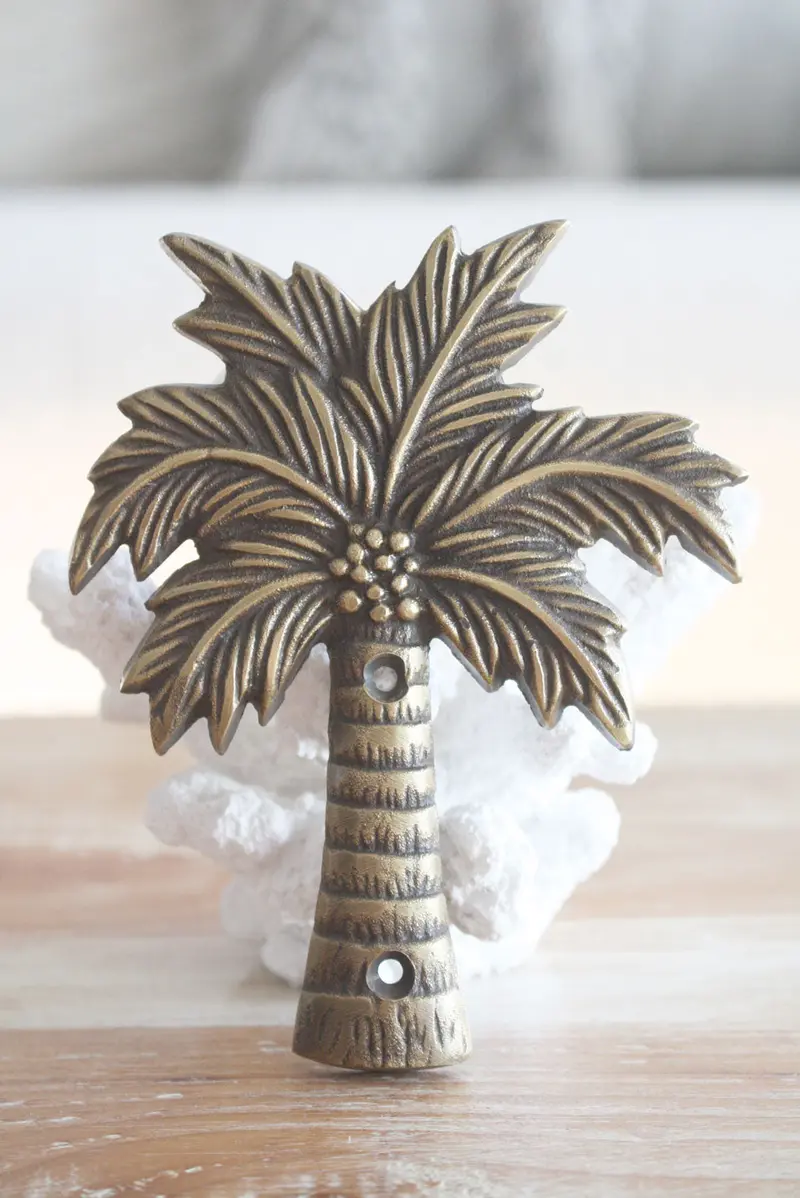 Brass Coconut Palm Tree Decorative Wall Plaque 1