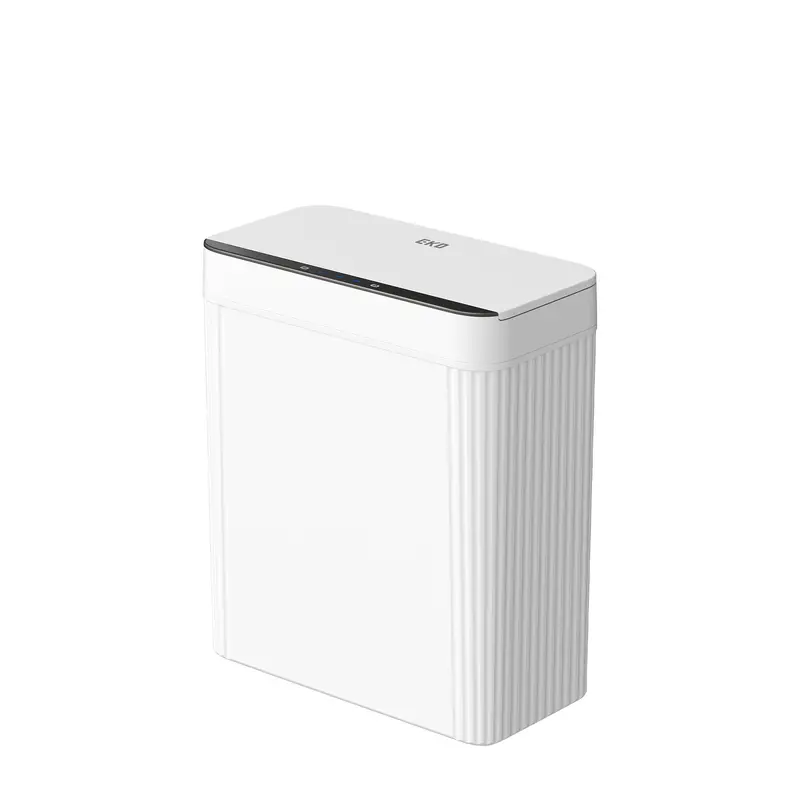 Brio 10L White Motion-Sensor Trash Can – Compact Bathroom Or Office Bin 1