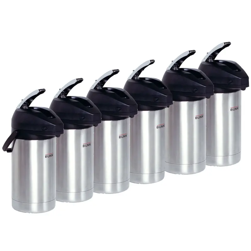 Bunn 3-Liter Stainless Steel Airpot Coffee Dispenser – Case Of 6 1