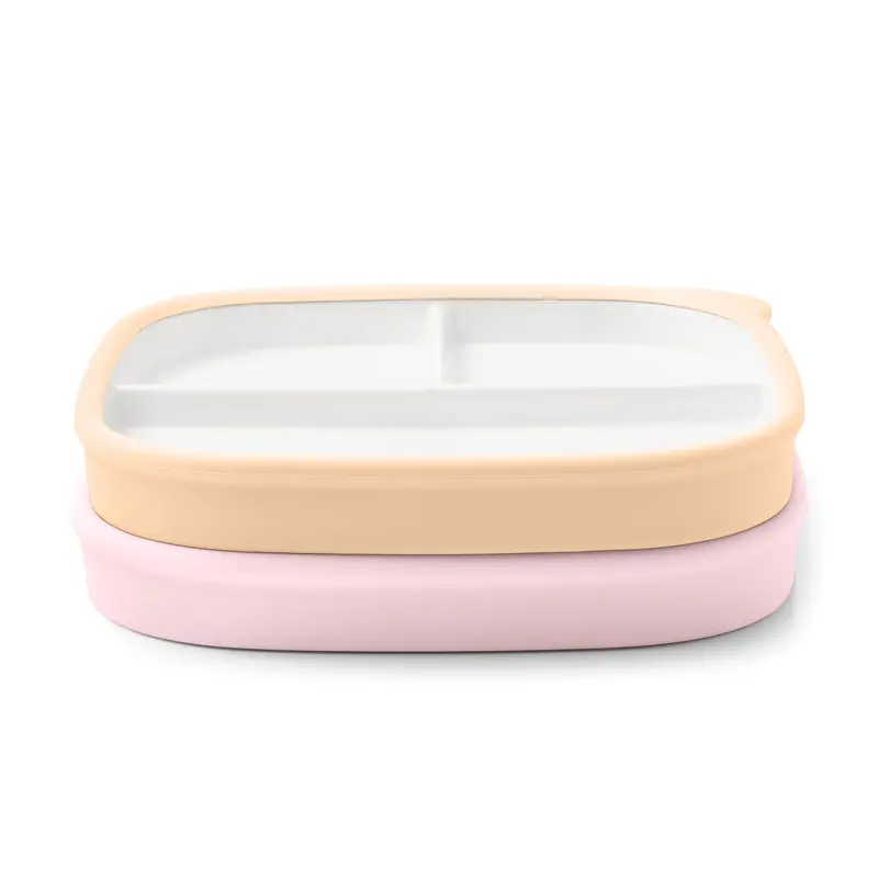 Clean Start Toddler Ceramic Divided Breakfast Plate – 2-Pack 1