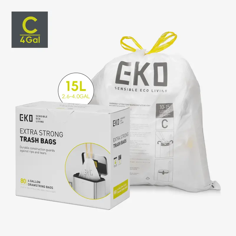 Code C Compact 4-Gallon Easy-Dispense Trash Bags – 80-Pack (10–15L) 1