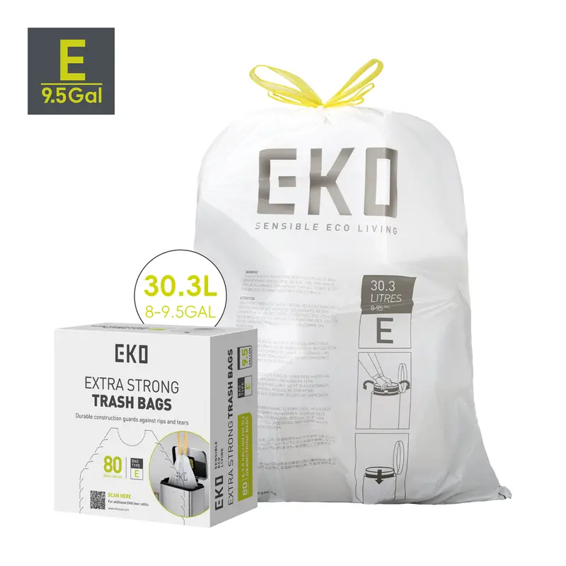 Code E Easy-Dispense 8-Gallon Trash Bags – 80-Pack (30.3–36L) 1