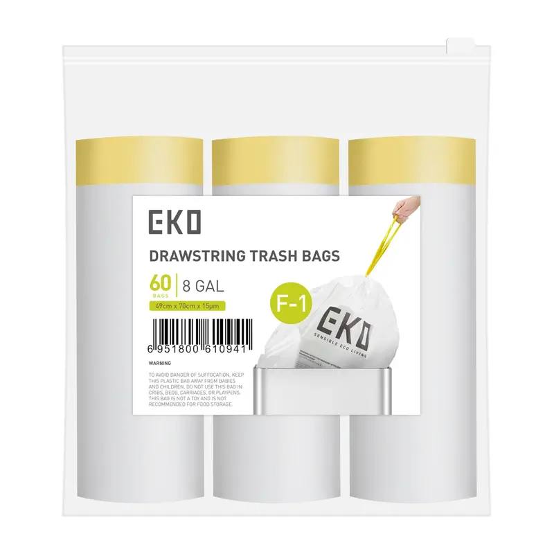 Code F-1 Extra-Long 8-Gallon Trash Bags – 60-Pack 1