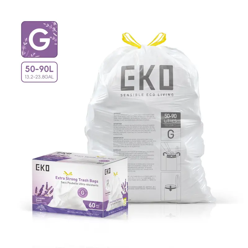 Code G 21-Gallon Lavender-Scented Easy-Dispense Trash Bags – 60-Pack 1