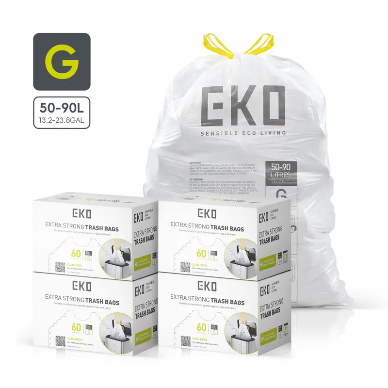 Code G High-Capacity 21-Gallon Easy-Dispense Roll Trash Bags – Pack Of 240 4