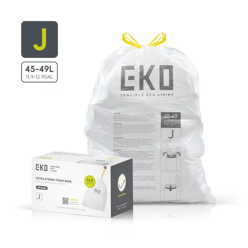 Code J 12.9-Gallon (45–49L) Easy-Dispense Trash Bags – 60-Pack 1