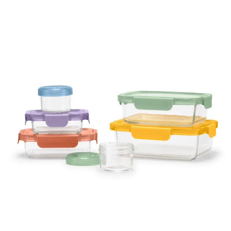 Color Lock Glass 12-Piece Versatile Meal Prep Container Set 1